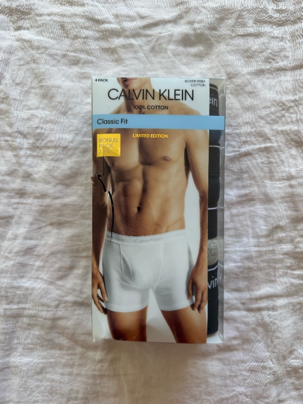 Calvin Klein Men's Classic Fit Cotton Boxer Briefs 4 Pack Medium NWT